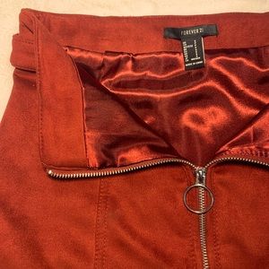 Faux Suede high waist red mini skirt. Used once. Small. Perfect Valentines 💝